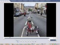 500W Cyclone-powered Tri-1 conquering Park Street in Bristol, without pedalling